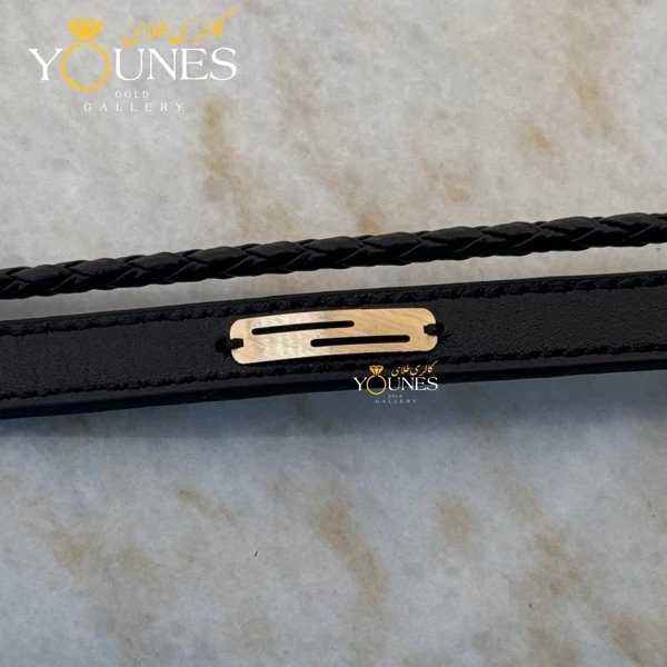 دستبند طلا چرم مردانه L143